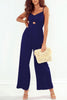 Smocked Spaghetti Strap Wide Leg Jumpsuit - BELLATRENDZ