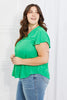 Sew In Love Just For You Full Size Short Ruffled sleeve length Top in Green - BELLATRENDZ