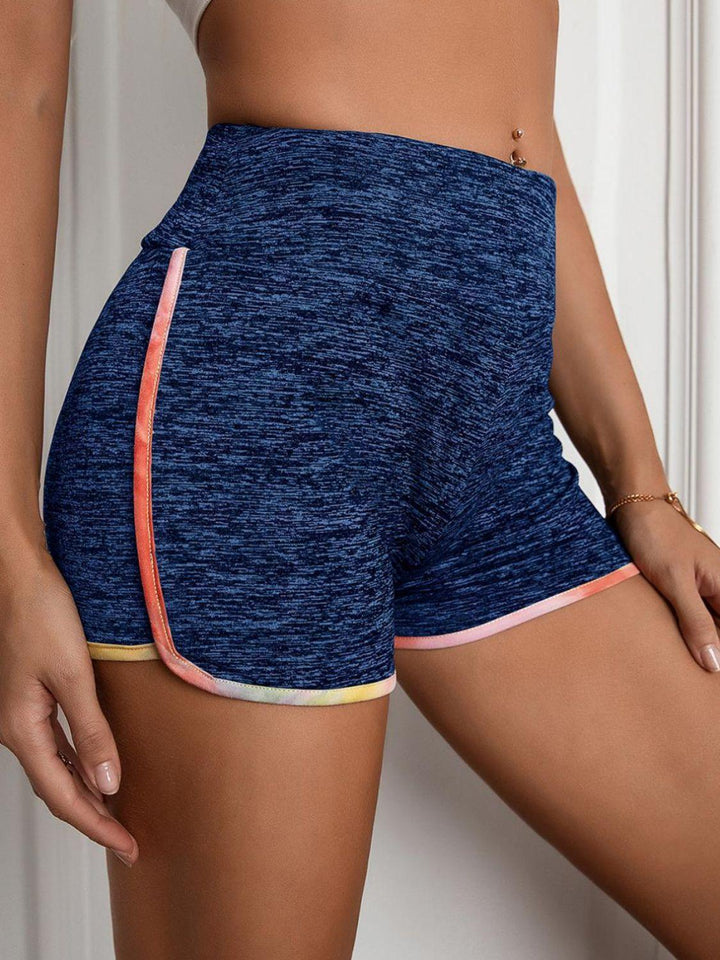 Heathered Wide Waistband Shorts - BELLATRENDZ