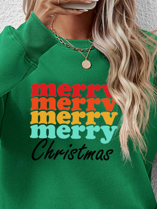 MERRY CHRISTMAS Graphic Long Sleeve Sweatshirt