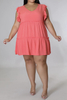 Plus Size V-Neck Frill Trim Mini Dress