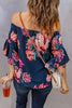 Printed Off-Shoulder Flounce Sleeve Top - BELLATRENDZ