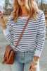 Striped Long Sleeve Round Neck Top - BELLATRENDZ