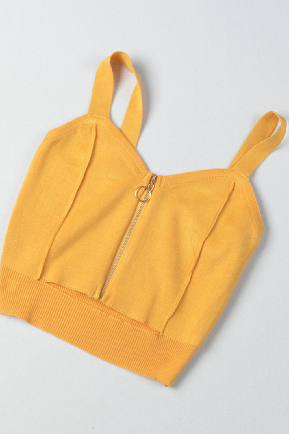 Zip-Up Cutout Sleeveless Knit Top