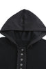 Quarter-Button Exposed Seam Dropped Shoulder Hoodie - BELLATRENDZ