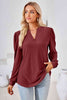 V-Neck Puff Sleeve Blouse