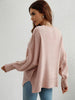 Exposed Seam Dropped Shoulder Slit Sweater - BELLATRENDZ