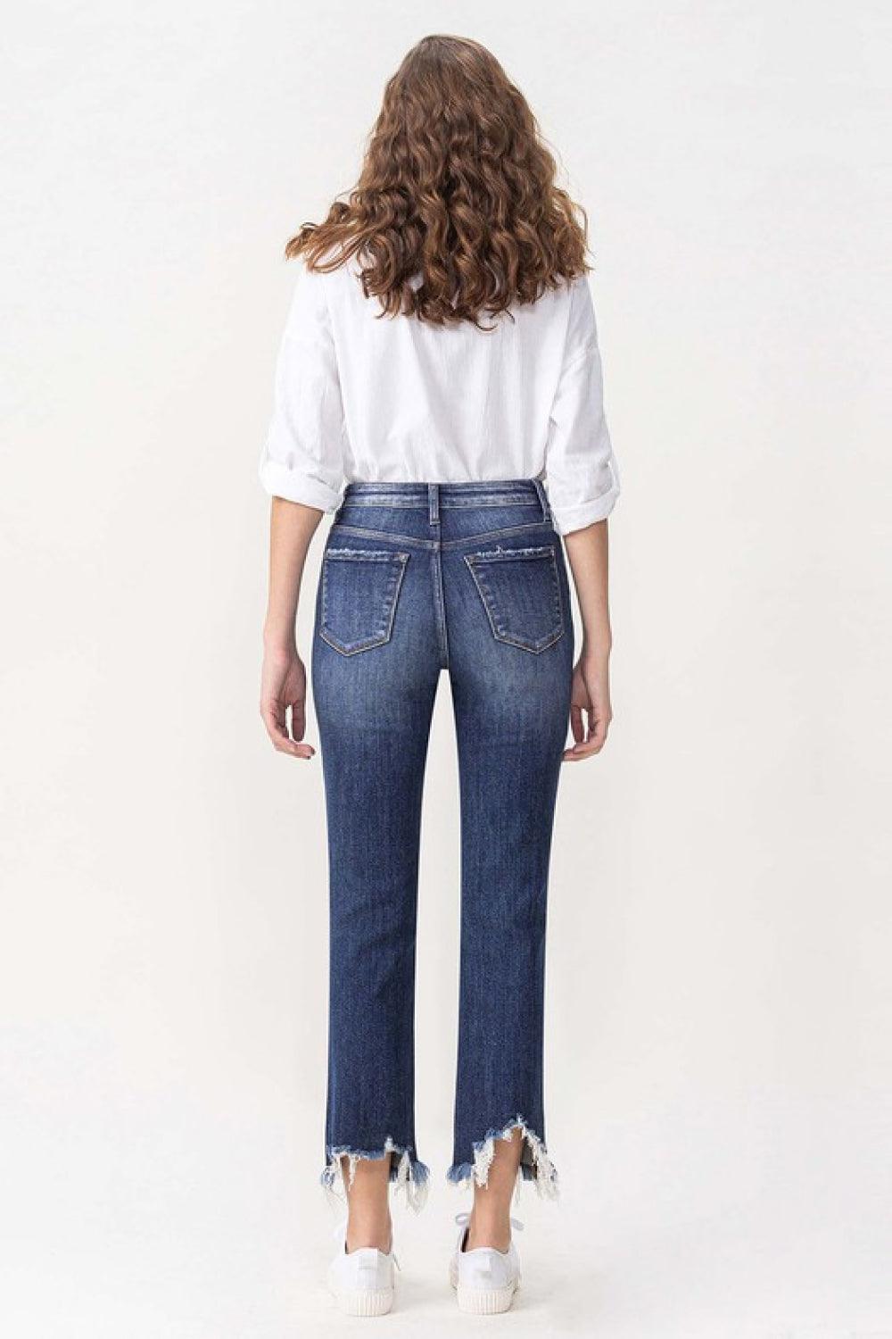 Lovervet Jackie Full Size High Rise Crop Straight Leg Jeans - BELLATRENDZ