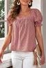 Polka Dot Square Neck Flounce Sleeve Top - BELLATRENDZ