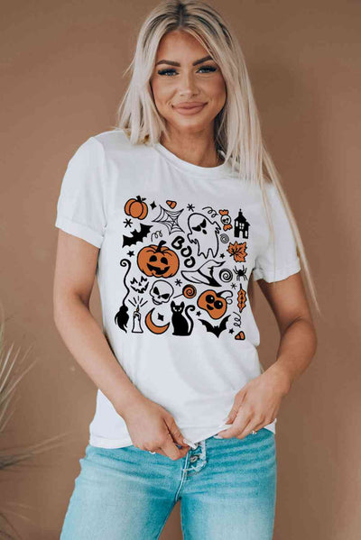 Halloween Graphic Short Sleeve T-Shirt