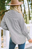 Striped Lantern Sleeve Collared Shirt - BELLATRENDZ