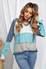 Full Size Color Block Knitted Hoodie - BELLATRENDZ