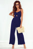 Smocked Spaghetti Strap Wide Leg Jumpsuit - BELLATRENDZ