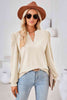 V-Neck Puff Sleeve Blouse