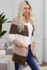 Color Block Open Front Pocketed Cardigan