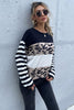 Mixed Print Color Block Knitted Pullover - BELLATRENDZ