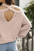 Ribbed Long Sleeve Cold Shoulder Knit Top