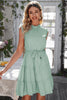 Ruffle Collar Tie Belt Tiered Dress - BELLATRENDZ