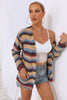 Striped Long Sleeve Open Front Cardigan