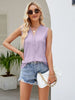 Eyelet Lace Detail V-Neck Tank