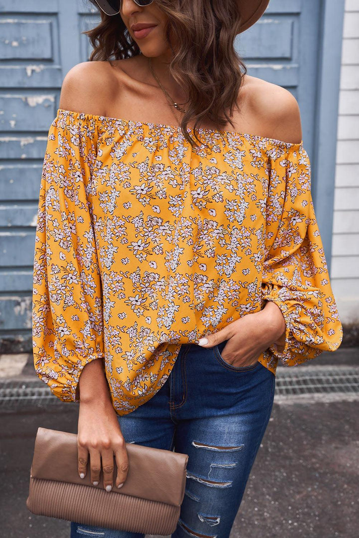 Off-Shoulder Balloon Sleeve Top - BELLATRENDZ