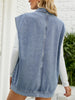 Collared Neck Sleeveless Denim Top with Pockets - BELLATRENDZ