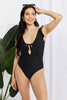 Marina West Swim Seashell Ruffle Sleeve One-Piece in Black - BELLATRENDZ