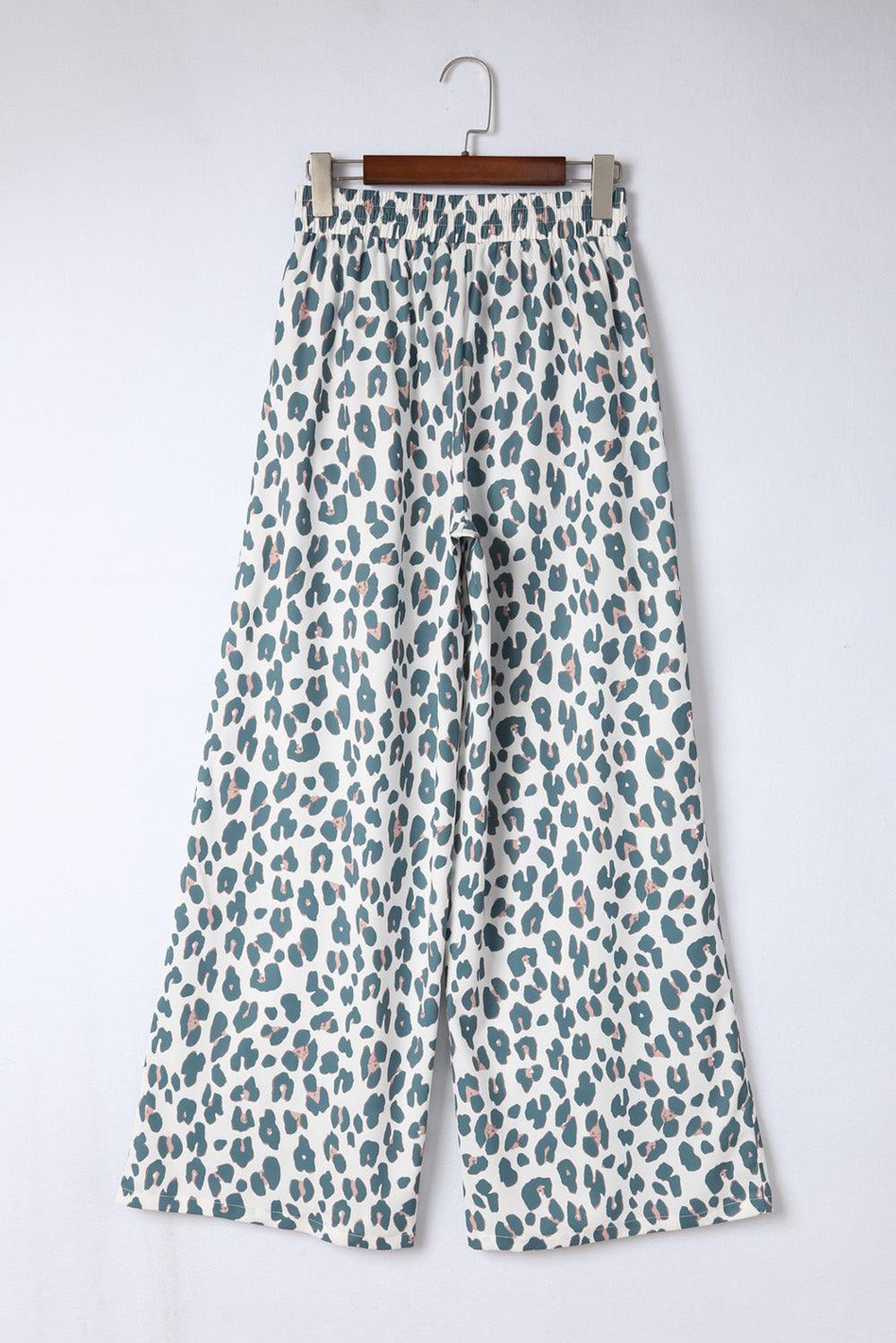 Leopard Drawstring Waist Culottes - BELLATRENDZ