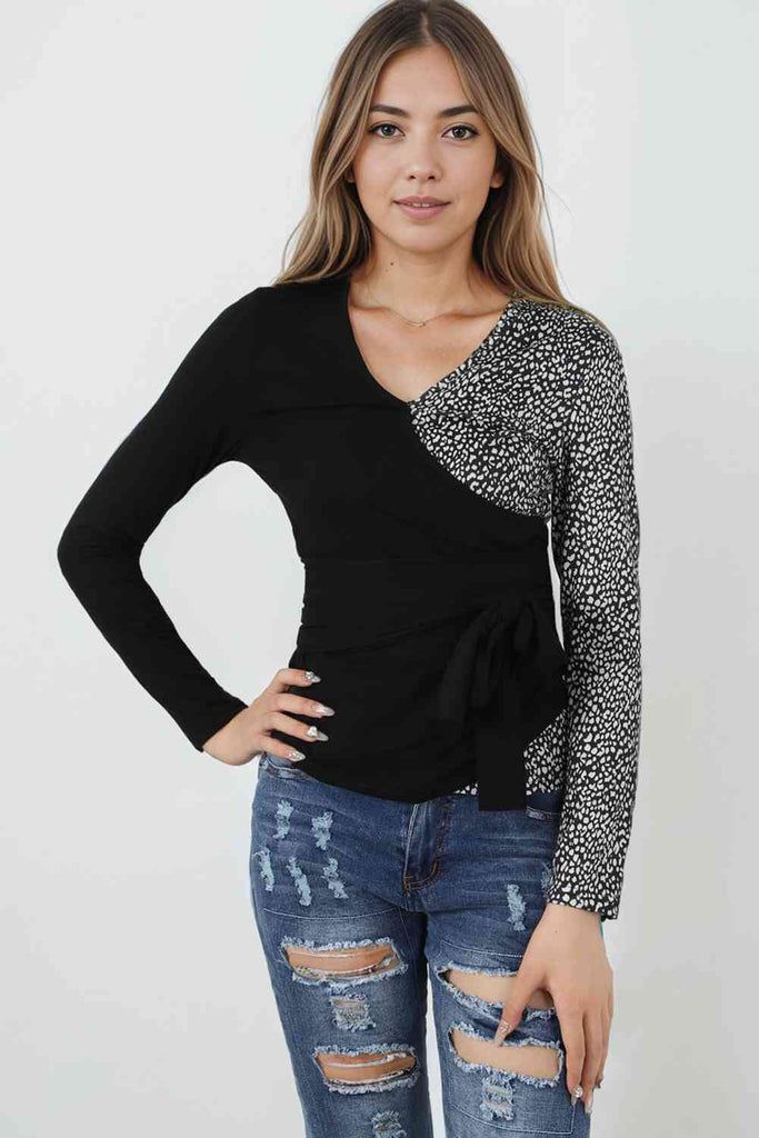 Two Tone Long Sleeve Top