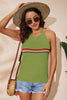 Rainbow Stripe Halter Neck Knit Tank - BELLATRENDZ