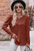 Round Neck Puff Sleeve Ribbed Top