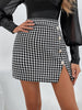 Decorative Button Slit Mini Skirt