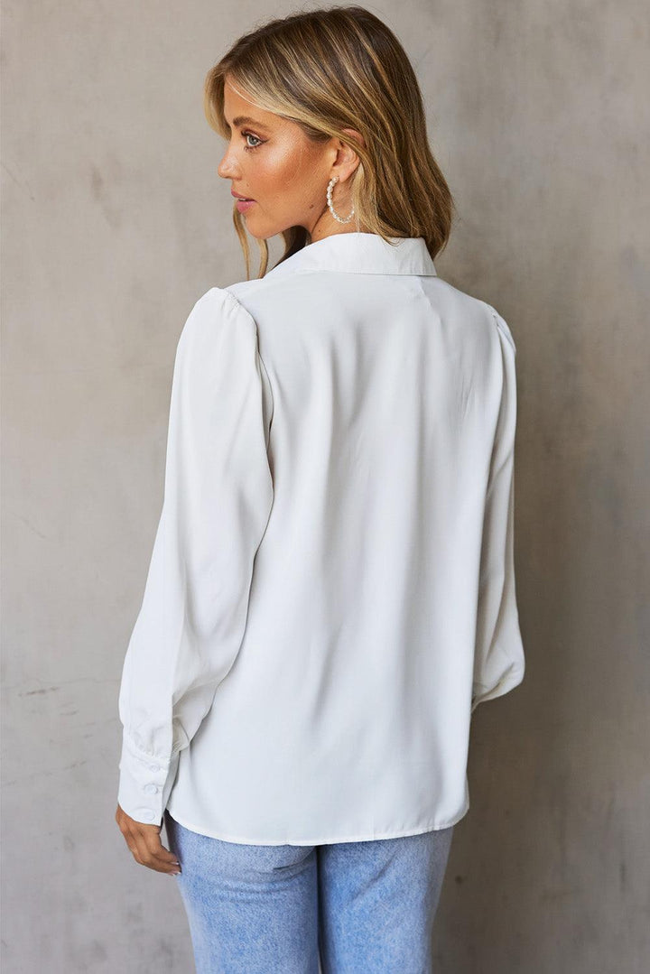 Gathered Detail Puff Sleeve Shirt - BELLATRENDZ