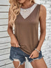 Lace Detail Round Neck Tank