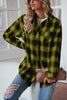 Plaid Button Up Dropped Shoulder Outerwear