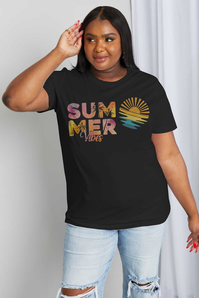 Simply Love Full Size SUMMER VIBES Graphic Cotton Tee