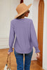 Contrast Flounce Sleeve Blouse