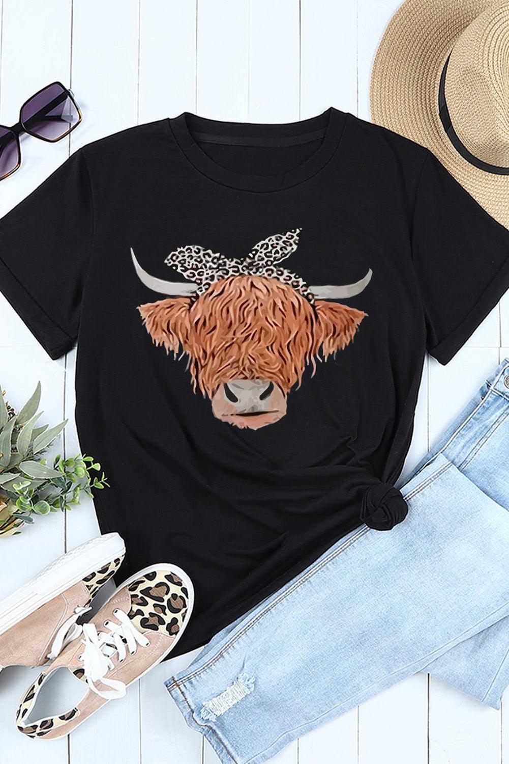 Animal Graphic Round Neck T-Shirt - BELLATRENDZ