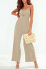 Smocked Spaghetti Strap Wide Leg Jumpsuit - BELLATRENDZ