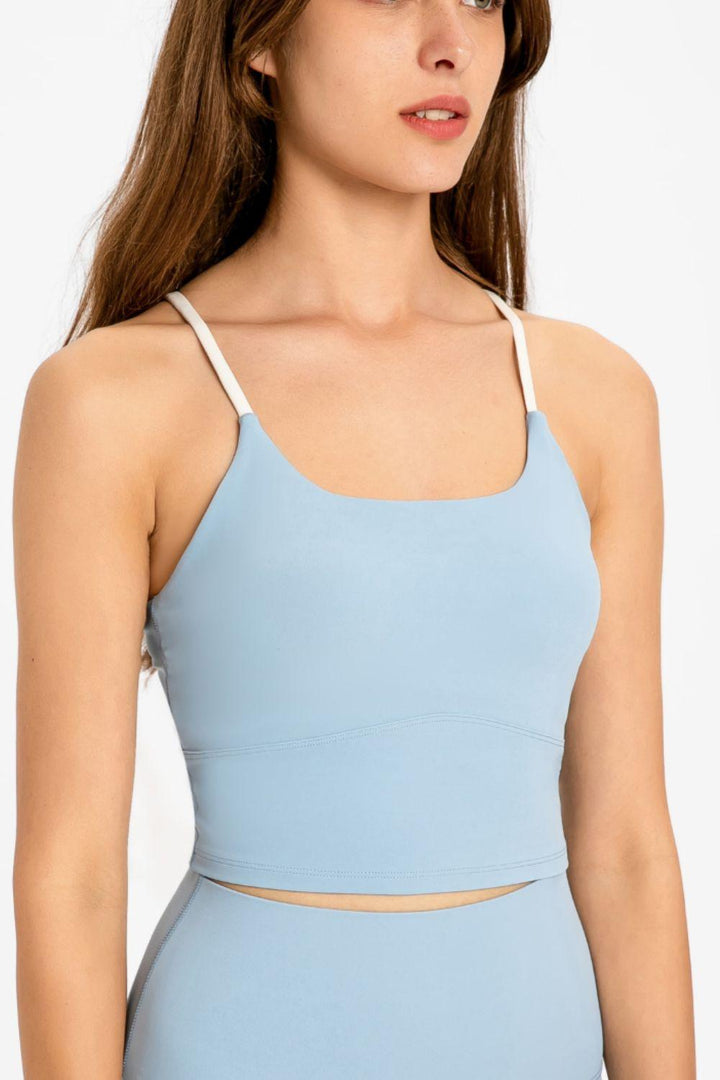 Crisscross Back Scoop Neck Sports Cami - BELLATRENDZ