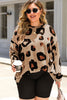 Plus Size Leopard Dropped Shoulder T-Shirt