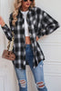 Plaid Button Up Dropped Shoulder Outerwear