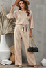 Belted Three-Quarter Sleeve Jumpsuit - BELLATRENDZ