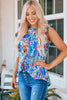 Abstract Print Ruffle Shoulder Top - BELLATRENDZ