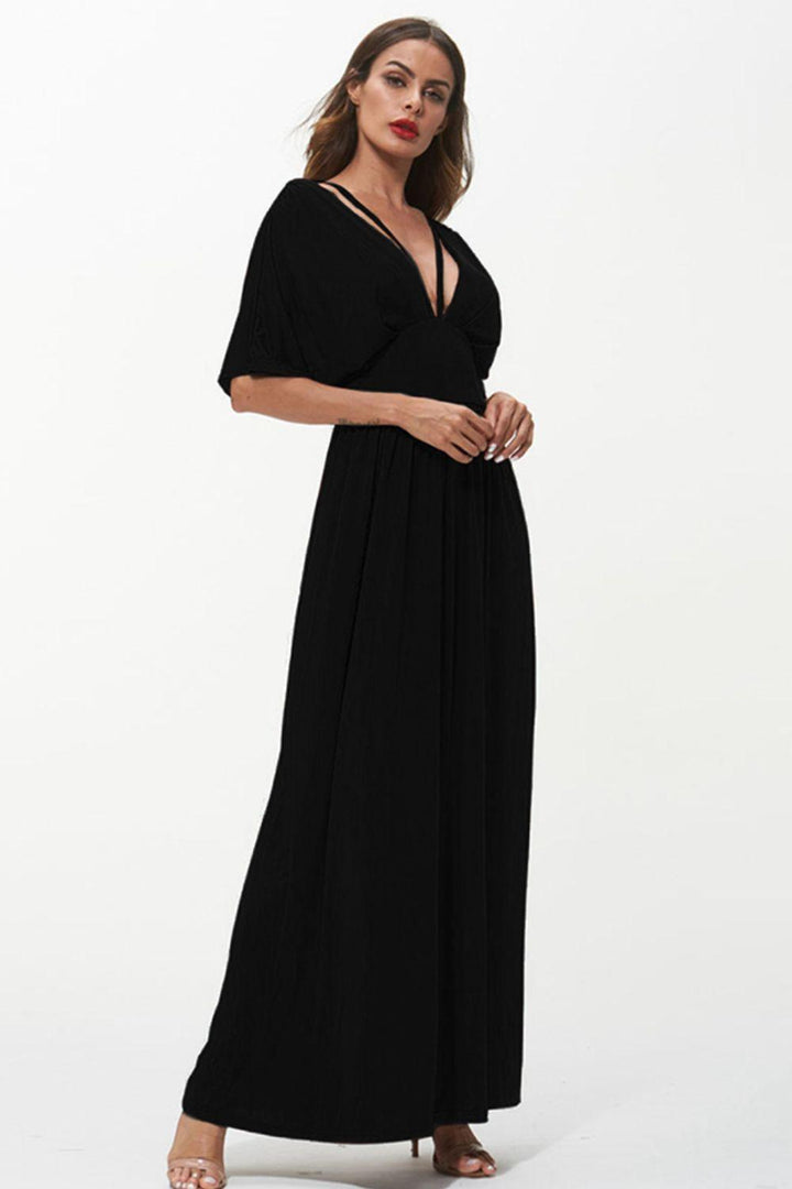 Strappy Neck Maxi Dress - BELLATRENDZ