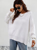 Exposed Seam Dropped Shoulder Slit Sweater - BELLATRENDZ