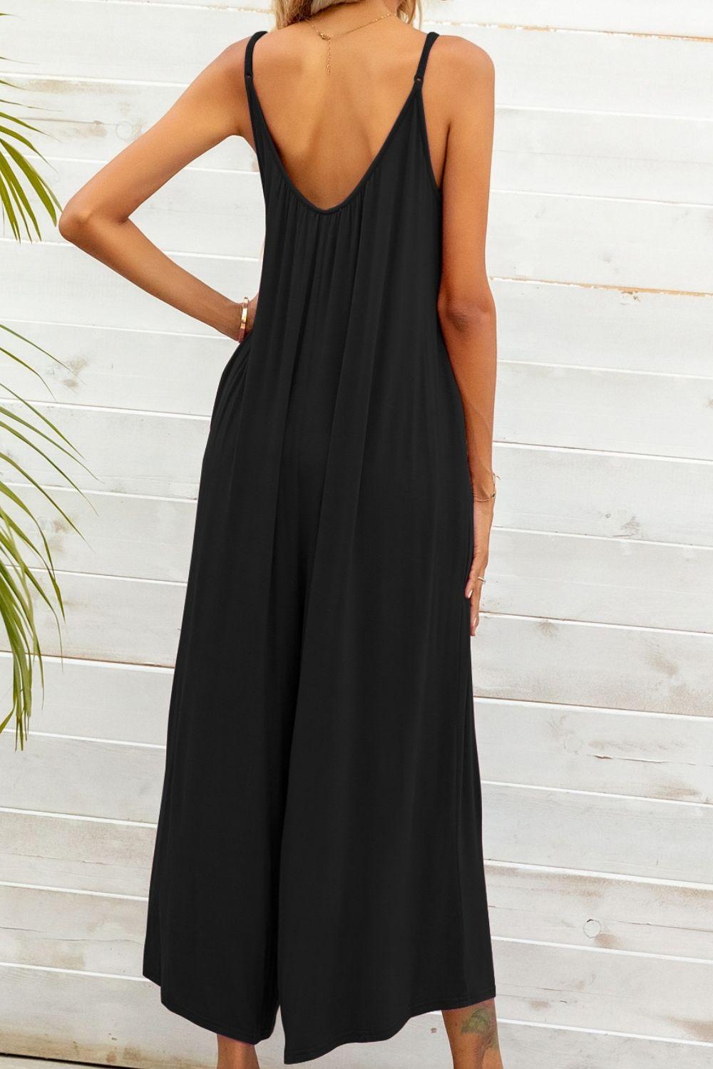 Spaghetti Strap Scoop Neck Jumpsuit - BELLATRENDZ