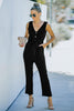 V-Neck Tie Waist Sleeveless Jumpsuit - BELLATRENDZ