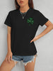 Lucky Clover Round Neck Short Sleeve T-Shirt