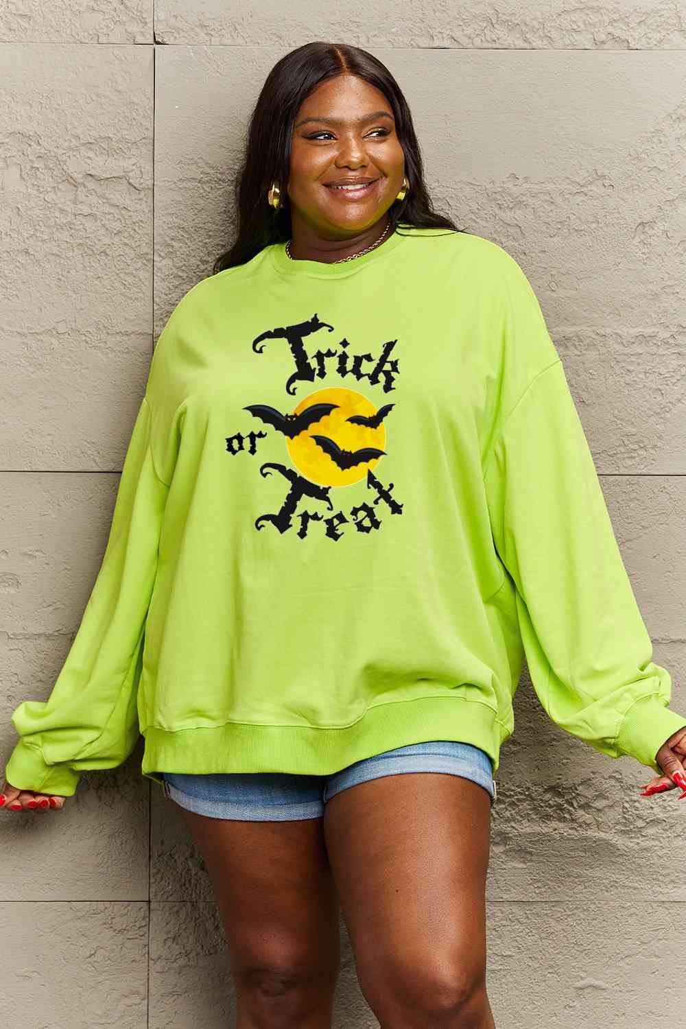 Simply Love Full Size TRICK OR TREAT Graphic Sweatshirt